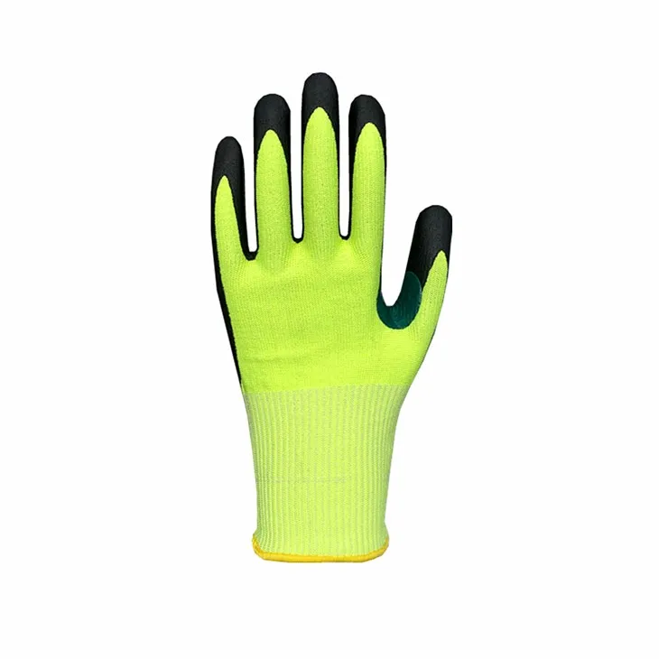 Hi-vis Foam Nitrile Coated Cut Resistant Level 3 Oil Resistant Glove
